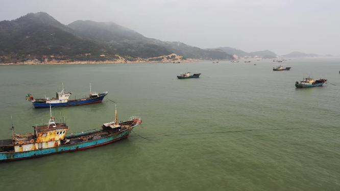 福建宁德霞浦渔船航拍