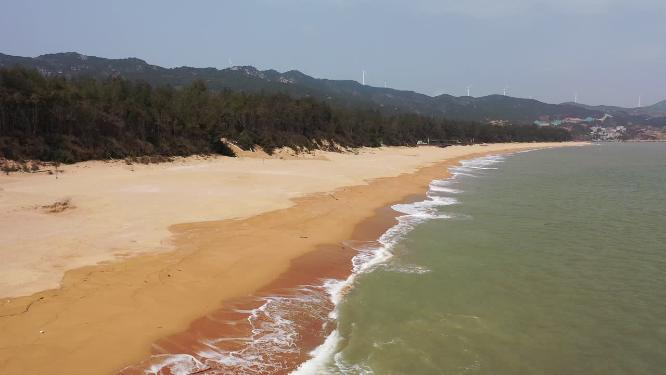 福建宁德霞浦沙滩海岸线自然风光航拍