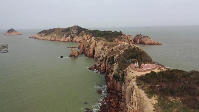 福建宁德霞浦闾峡下尾岛海岸线自然风光航拍
