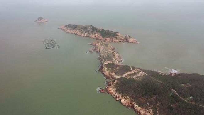 福建宁德霞浦闾峡下尾岛海岸线自然风光航拍