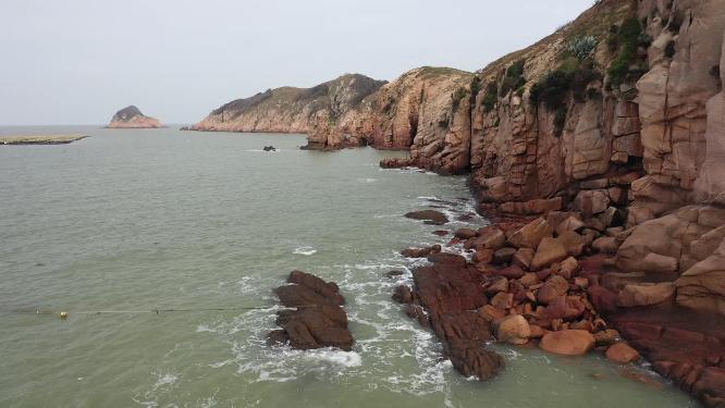 福建宁德霞浦闾峡下尾岛海岸线自然风光航拍