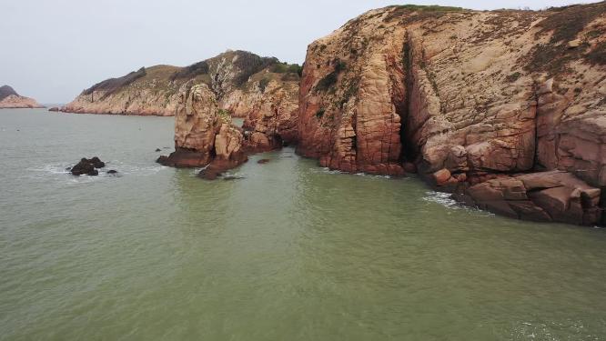 福建宁德霞浦闾峡下尾岛海岸线自然风光航拍