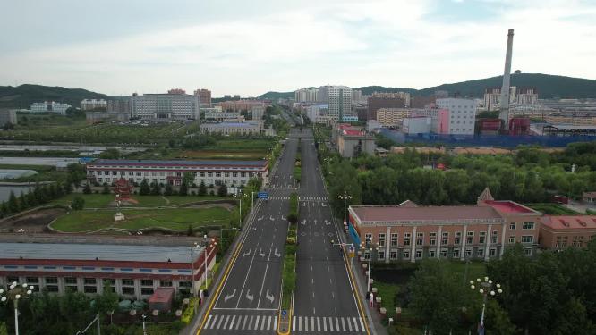 黑龙江抚远市区城市景观航拍