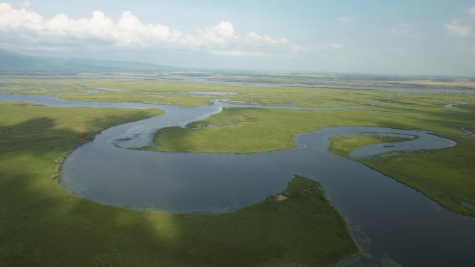黑龙江抚远三江湿地自然保护区航拍