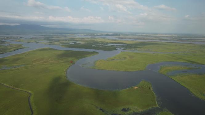 黑龙江抚远三江湿地自然保护区航拍