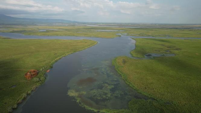黑龙江抚远三江湿地自然保护区航拍