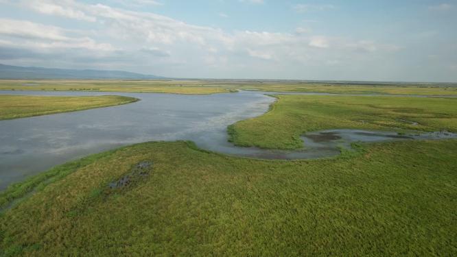 黑龙江抚远三江湿地自然保护区航拍