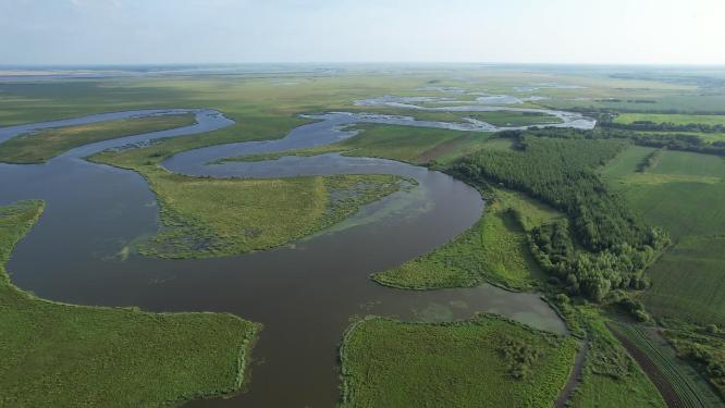 黑龙江抚远三江湿地自然保护区航拍