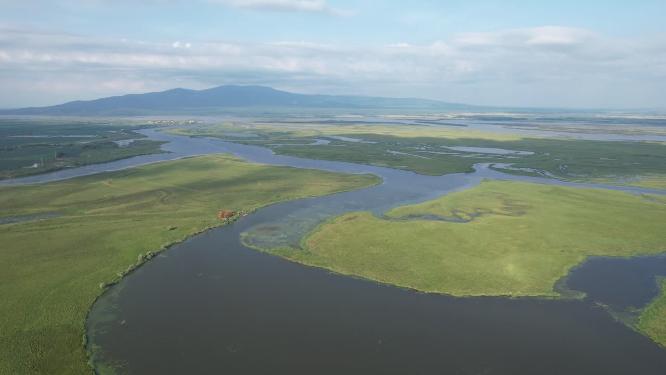 黑龙江抚远三江湿地自然保护区航拍