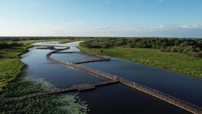 黑龙江佳木斯市抚远黑瞎子岛湿地自然风光航拍