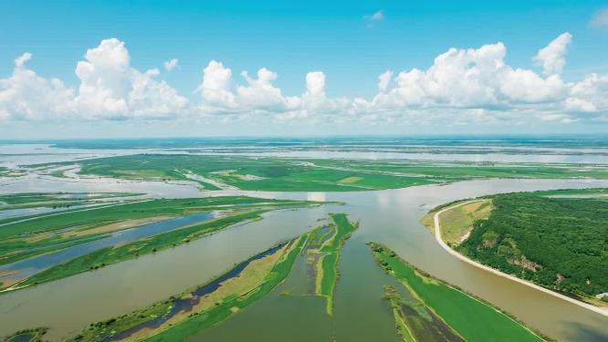 黑龙江抚远大力加湖湿地风光延时航拍