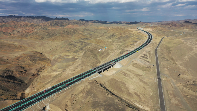 戈壁滩中的公路