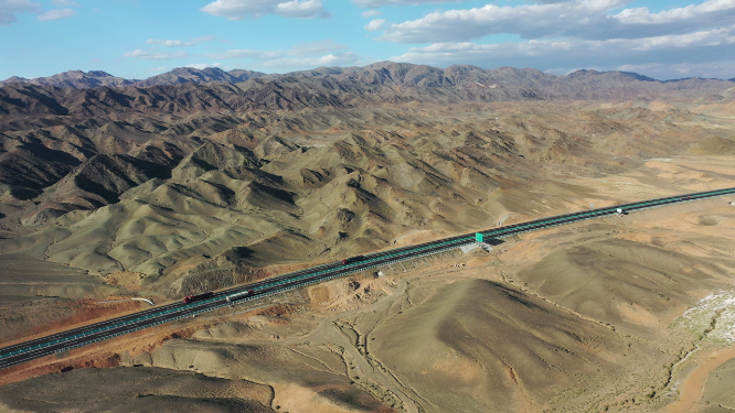 戈壁滩中的公路