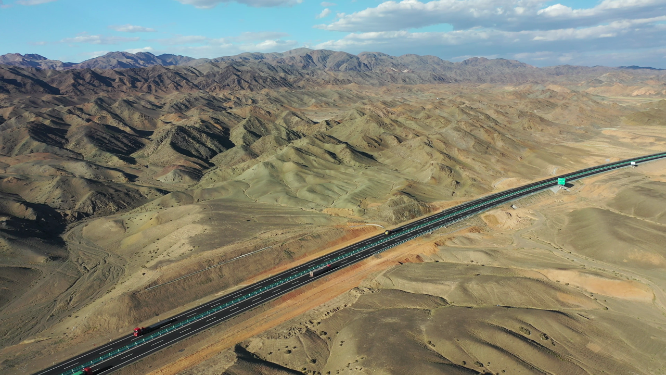 戈壁滩中的公路