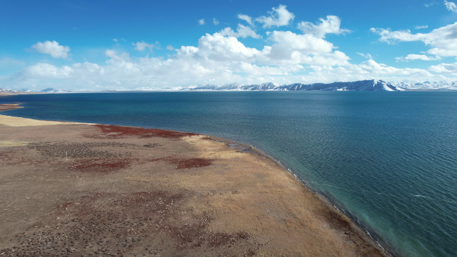 原创 青海三江源冬格措纳湖自然风光航拍
