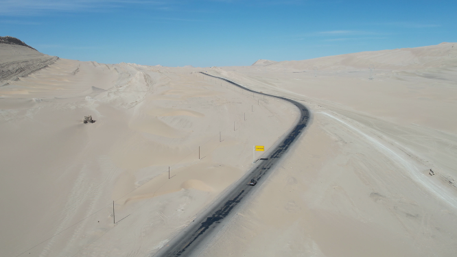 沙漠中的公路景观