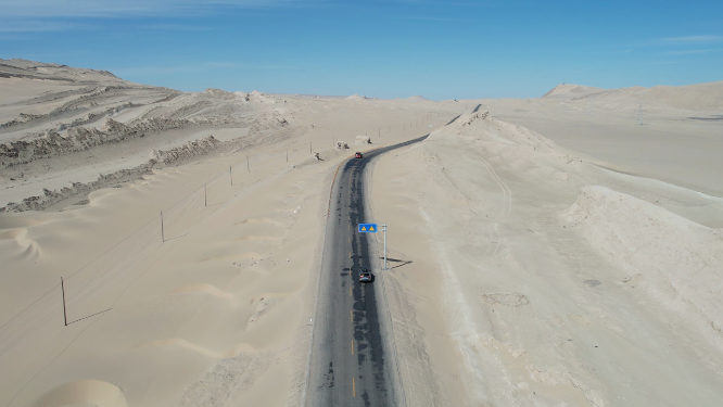 沙漠中的公路景观