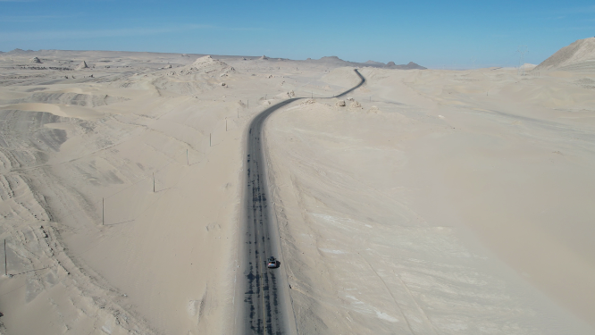 沙漠中的公路景观