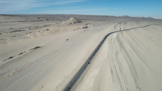 沙漠中的公路景观
