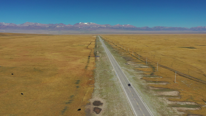 一望无际的草原与公路