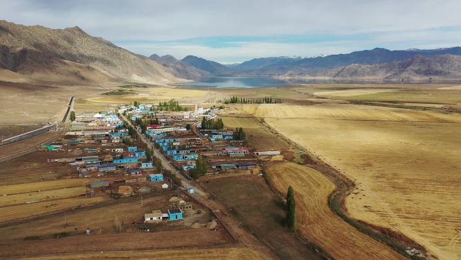 新疆阿勒泰可可托海农场乡村田园风光