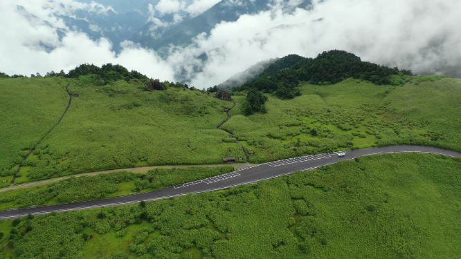 云雾缭绕的山间公路