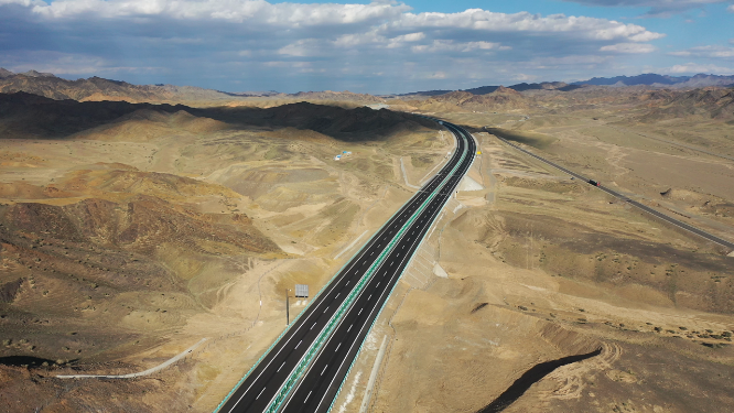 戈壁滩中的公路