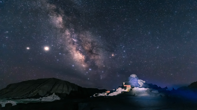 西藏阿里札达土林古格王朝星空银河风光延时