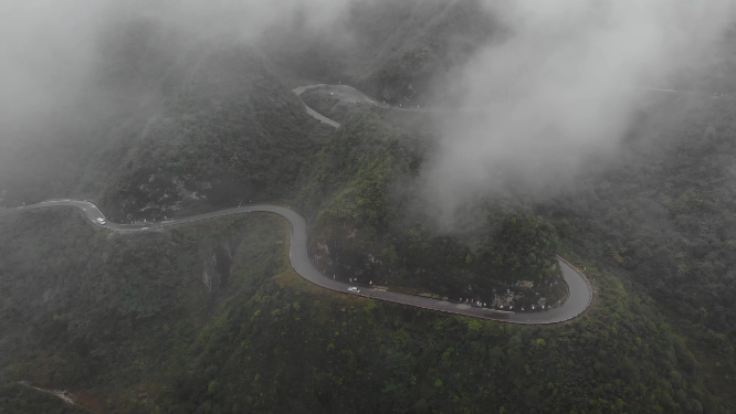 贵州黔东南盘山公路航拍风光