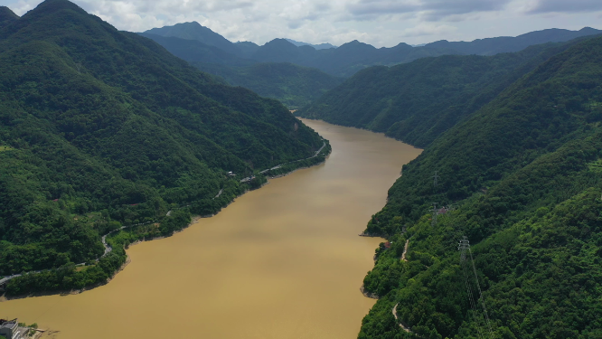陕西安康汉江三峡自然风光航拍