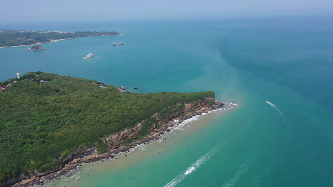 广西北海涠洲岛海滨鳄鱼山自然风光航拍