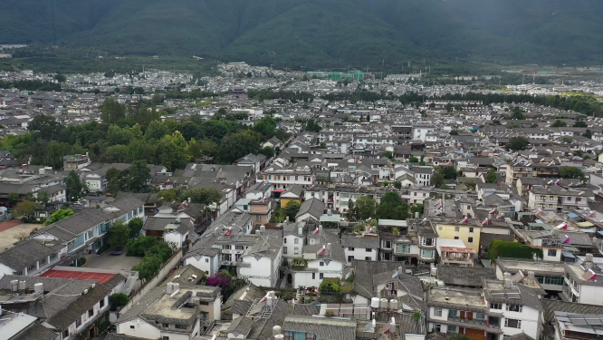 云南大理古城航拍建筑