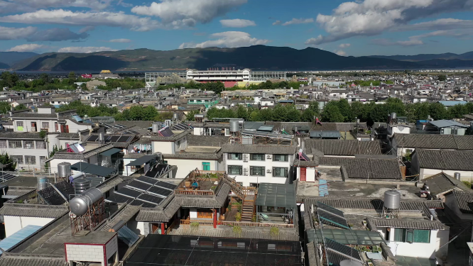 云南大理古城航拍建筑