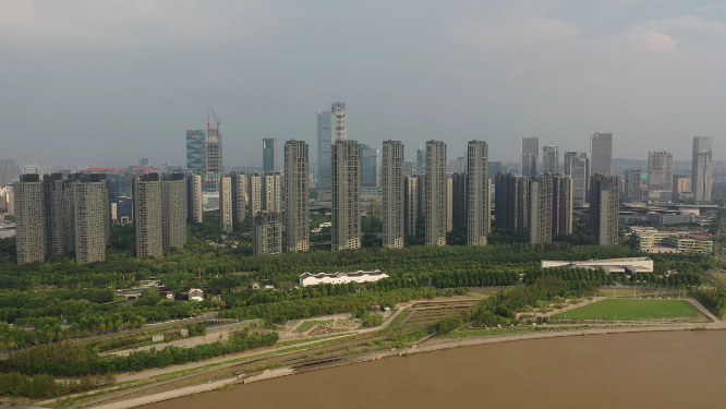 南京房地产市场住宅楼盘高楼建筑航拍