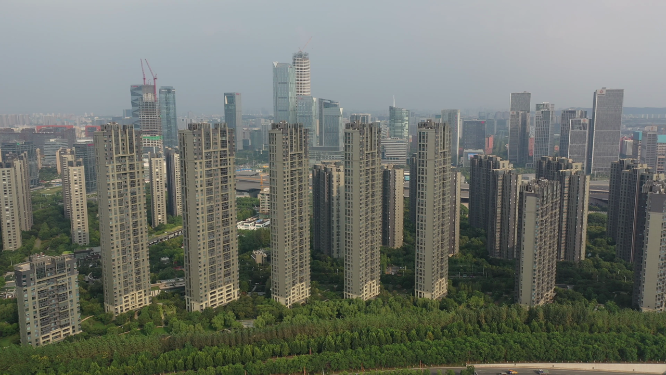 南京房地产市场住宅楼盘高楼建筑航拍