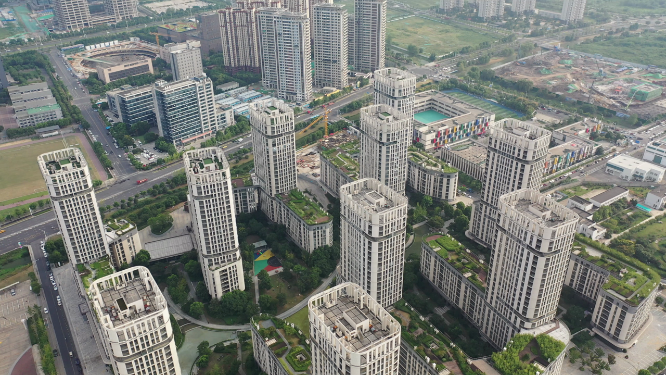 南京房地产市场住宅楼盘高楼建筑航拍