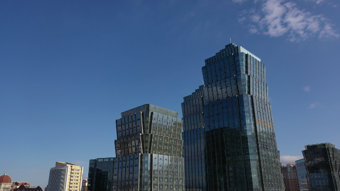 西宁海湖广场市中心购物商圈繁华城市风光
