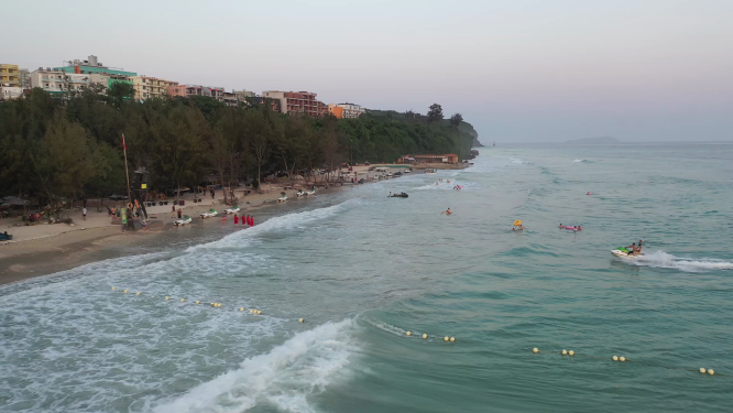 广西北海涠洲岛海滨滴水丹屏自然风光航拍