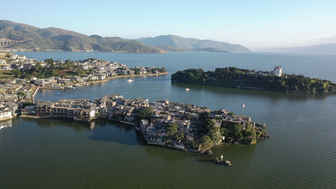 云南大理洱海双廊古镇玉几岛风光
