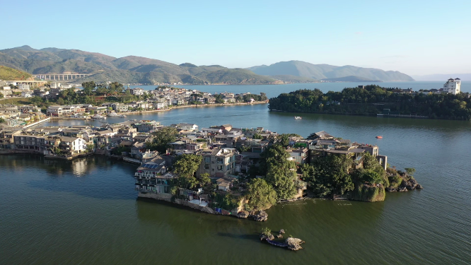 云南大理洱海双廊古镇玉几岛风光