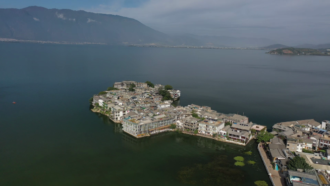 云南大理洱海双廊古镇玉几岛风光