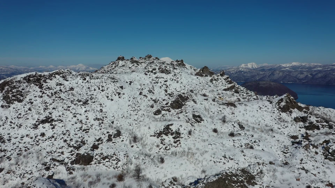 日本北海道有珠山火山自然风光