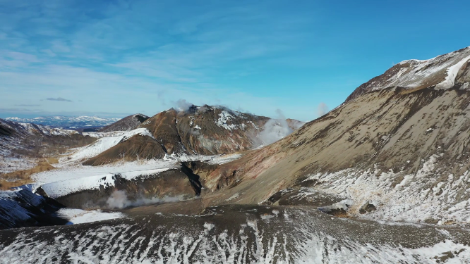 日本北海道有珠山火山自然风光