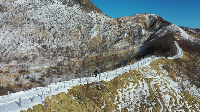 日本北海道有珠山火山雪原徒步自然风光
