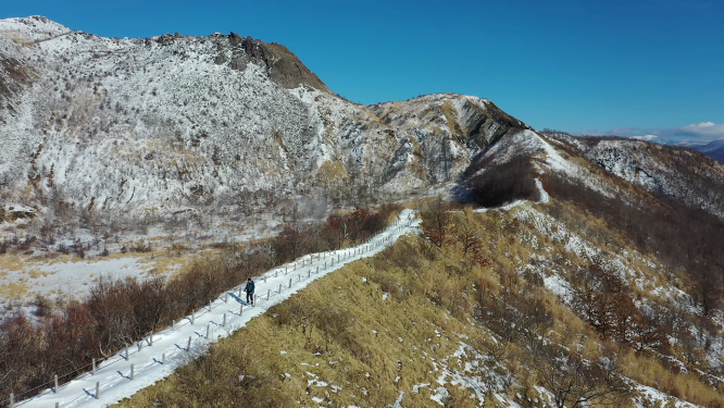 日本北海道有珠山火山雪原徒步自然风光