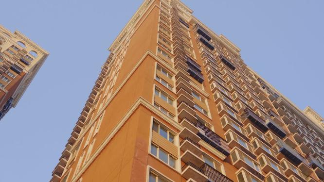 社区小区楼房林立万家灯火