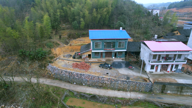 4k农村自建房屋现状航拍 
