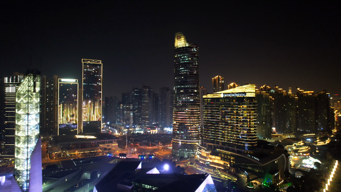 4k北辰商业大楼酒店夜景 