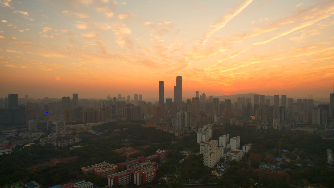 4k醉美长沙城市夕阳晚霞