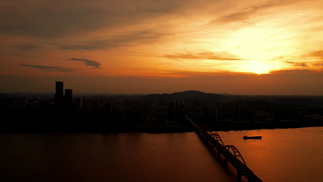 唯美长沙湘江夕阳福元路大桥晚霞xd
